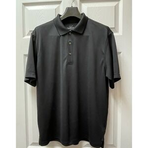 Golden Bear Men's Large Solid‎ Black Polyester Performance Polo